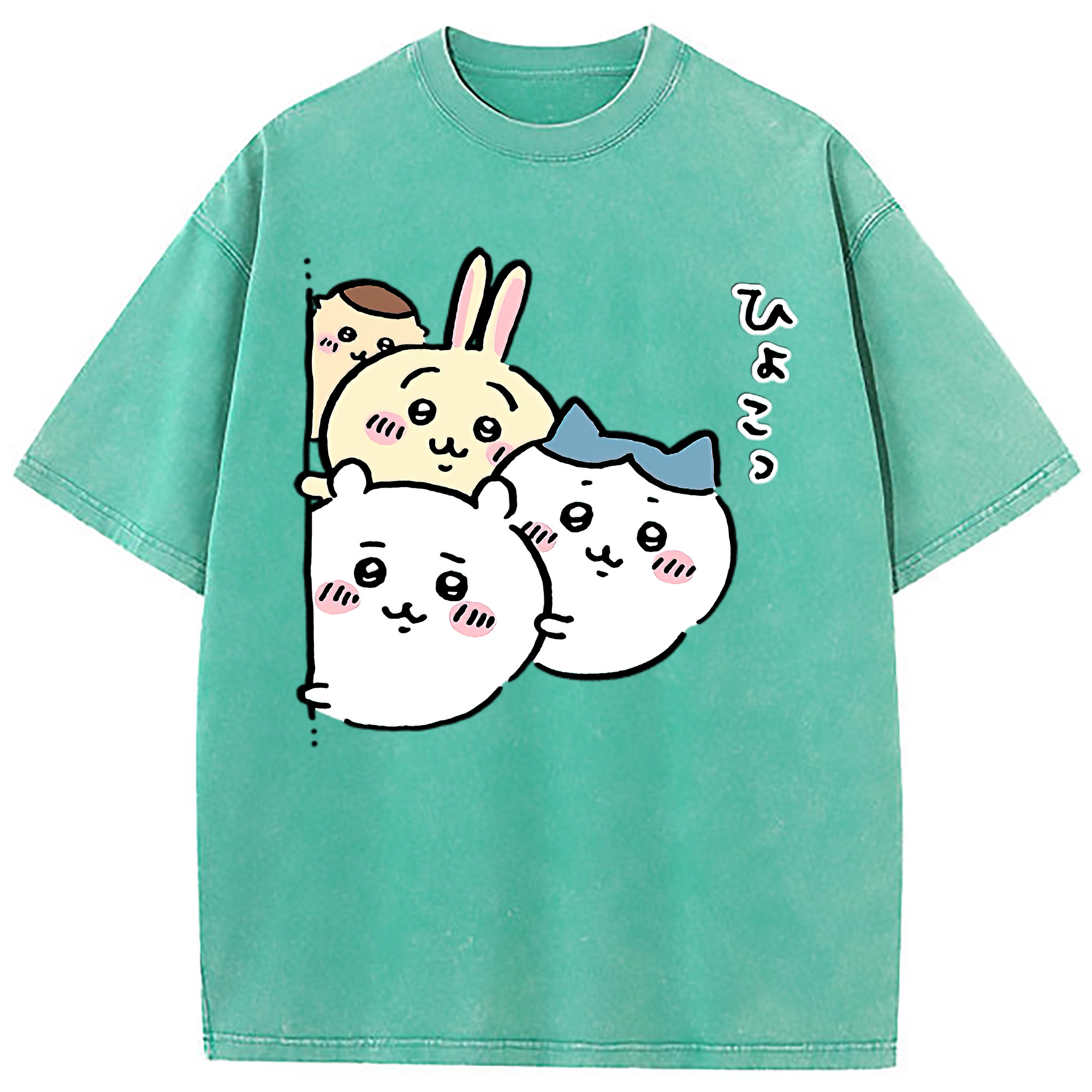 （画像用） ちいかわ ちいかわ Chii-kawa chiikawa 綿100% ヴィンテージ風 半袖Tシャツ（フロントプリント）